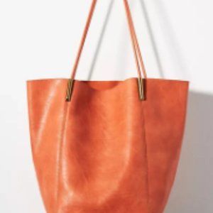 Anthropologie leather bucket bag in burnt orange - excellent condition